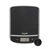 Black digital kitchen scale with display and CR2032 battery shown