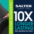 Promotional graphic for Salter cookware highlighting lifetime guarantee and 10x longer-lasting non-stick.