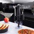 Black Salter hand blender set with whisk and chopper attachments on kitchen counter