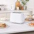White textured two-slice toaster by Salter on kitchen countertop