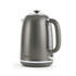 Grey electric kettle with handle, water gauge, and Salter branding, product image