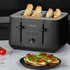Salter black kitchen appliances: slow cooker, stand mixer, toaster, hand mixer, grill with kebabs