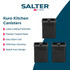 Black metal tea caddy with loose tea bags, Salter kitchenware product image