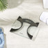 Black and silver digital bathroom scale with Salter logo on glass platform