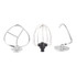 Grey kitchen stand mixer set with mixing bowl, hand mixer and stick blender on worktop