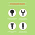 4 massage heads for massage gun, each for different muscle groups and needs.