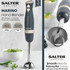 Salter Marino hand blender, grey with stainless steel rod, two speed settings, shown upright.