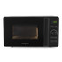 Black digital microwave oven with side control panel, front view