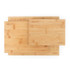 Set of three bamboo chopping boards labelled for meat, vegetables, and fruit