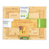 Set of 5 bamboo chopping boards with labels for vegetables, meat and fruit