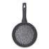 Black speckled non-stick frying pan with Salter branded handle, shown from above