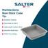 Square grey marblestone non-stick cake tin with high sides, oven safe to 220°C.