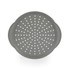 Grey pizza crisping tray with perforated base, shown from above
