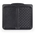Black speckled oven tray with two sections, one perforated for grilling