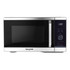 Black and silver microwave oven with digital display and Salter branding, front view