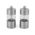 Stainless steel salt and pepper mill set with clear acrylic body
