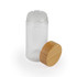 Clear glass spice jar with bamboo lid and shaker top