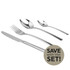 Four-piece stainless steel cutlery set with save offer badge