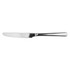Stainless steel dessert spoon with plain handle, photographed on white background