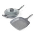 Marblestone Non-Stick Wok and Griddle Pan Set, 28 cm, 2 Piece Salter COMBO-3368 5054061265262 