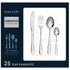 Stainless steel dining fork, plain handle, shown on white background