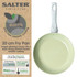 Salter Earth 20cm fry pan in pale green, PFAS-free ceramic coating, soft-touch handle.