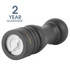 Black manual pepper mill showing ceramic grinder, with 2 year guarantee text.