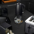 Salter matte black kettle and toaster set shown on kitchen worktop with tea and storage jars