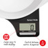 Digital kitchen scale with large display, Salter brand, shows metric and imperial units.