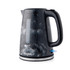 Salter marble-effect electric kettle, black and grey, side view