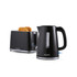 Black Salter kettle and toaster set, with toaster holding two slices of bread.