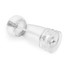 Clear acrylic manual pepper grinder shown angled on white background