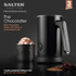 Salter black milk frother and hot chocolate maker with whipped chocolate drink in mug