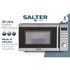 Stainless steel 20 litre digital microwave with side control panel, shown on white background.