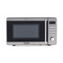 Silver countertop microwave oven with control panel, front view