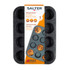 Black 12-cup non-stick muffin tray, product packaging shown, Salter Megastone range