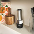 Salter stainless steel salt and pepper grinder on kitchen shelf