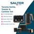 Toronto 4-piece countertop set banner with bread in black tin and wood lid