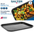 Rectangular black baking tray, 40 cm, shown with roast chicken and vegetables