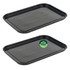 Set of two black rectangular trays, one shown with a green PFAS free badge.