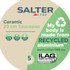 Salter ceramic 20cm saucepan packaging, shows recycled aluminium and PFAS-free features