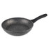 Grey speckled non-stick frying pan with black handle