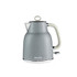 Grey electric kettle with cream handle, Salter brand, shown upright