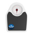 Mechanical bathroom scale with large dial, black platform, no batteries needed.