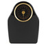 Black and gold mechanical bathroom scale with textured platform, dial shows kilograms and stones