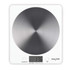 White digital kitchen scale with brushed steel platform and Salter branding