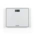 White digital bathroom scale with clear display, Salter branding
