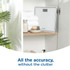 White digital bathroom scales on shelf