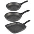 Megastone 3-Piece Thermo Collar Griddle & Frying Pan Set - Black - COMBO-9286 - Salter - 5054061545951