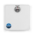 White mechanical bathroom scale, large dial, Salter brand, sticker: no batteries needed